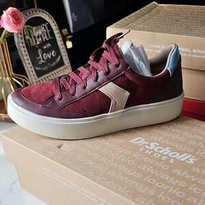 Dr. Scholl's Burgundy and Beige Sneakers